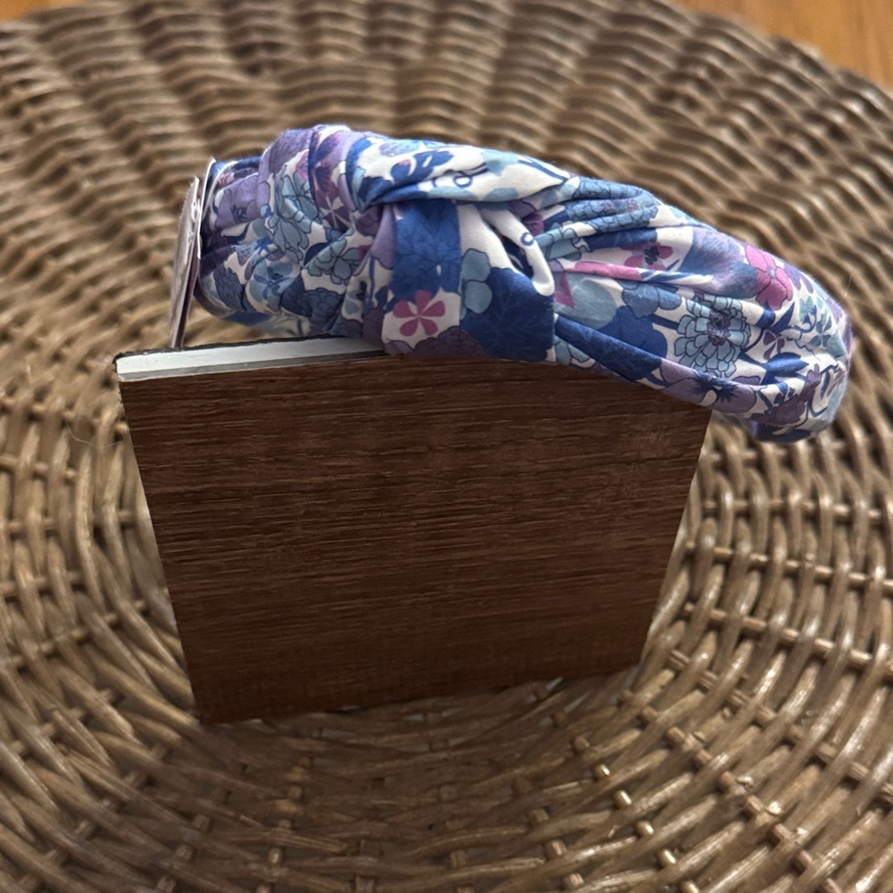 J. Crew Elegant Floral Headband in Purple and Blue - Picture 2 of 8